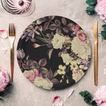 Romantische Moody Floral Wedding Black
