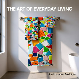 Romantische Mosaikmosaike der Modernen Kunst Badhandtuch Set