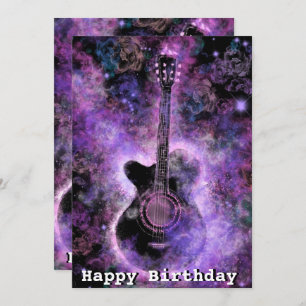 Romantische Musical Gitarre Happy Birthday Cards