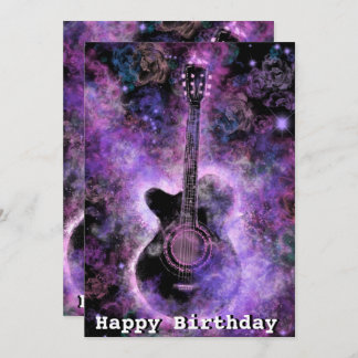 Romantische Musical Gitarre Happy Birthday Cards