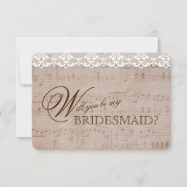 Romantische Musik - Lace Be my BRIDESMAID Einladung