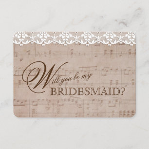 Romantische Musik - Lace Be my BRIDESMAID Einladung