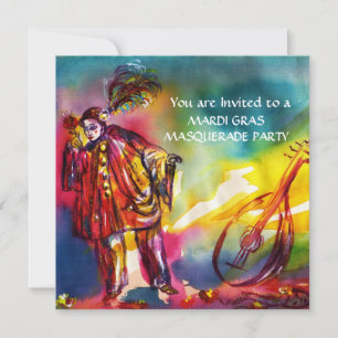 ROMANTISCHE MUSIKPIERO UND ROSE Masquerade Party Einladung