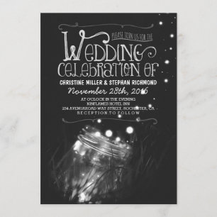 Romantische Nacht beleuchtet Weckglashochzeit Einladung