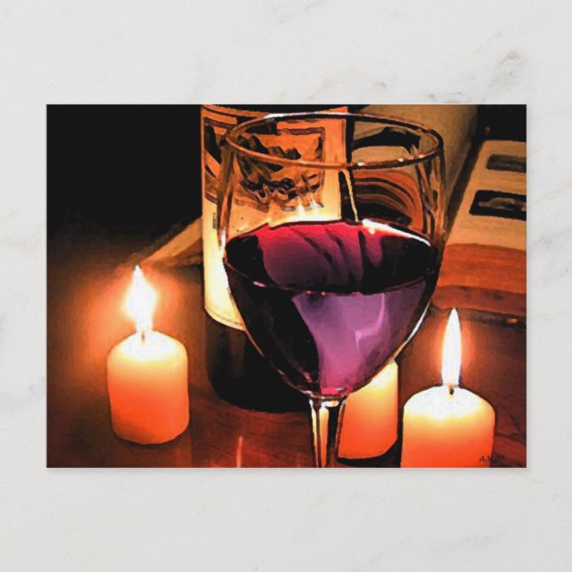 Romantische Nacht Postkarte (Vorderseite)