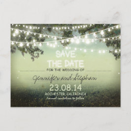 Romantische Nachtlichter modern Save the Date Ankündigungspostkarte