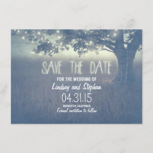 Romantische Nachtlichter rustikal speichern Sie di Save The Date