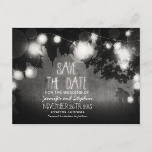 Romantische Nachtlichter Save the Date Vintag Ankündigungspostkarte
