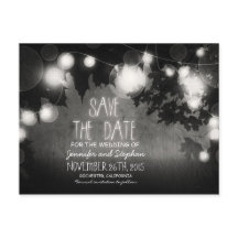 Romantische Nachtlichter Save the Date Vintag