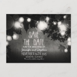 Romantische Nachtlichter Save the Date Vintag Ankündigungspostkarte