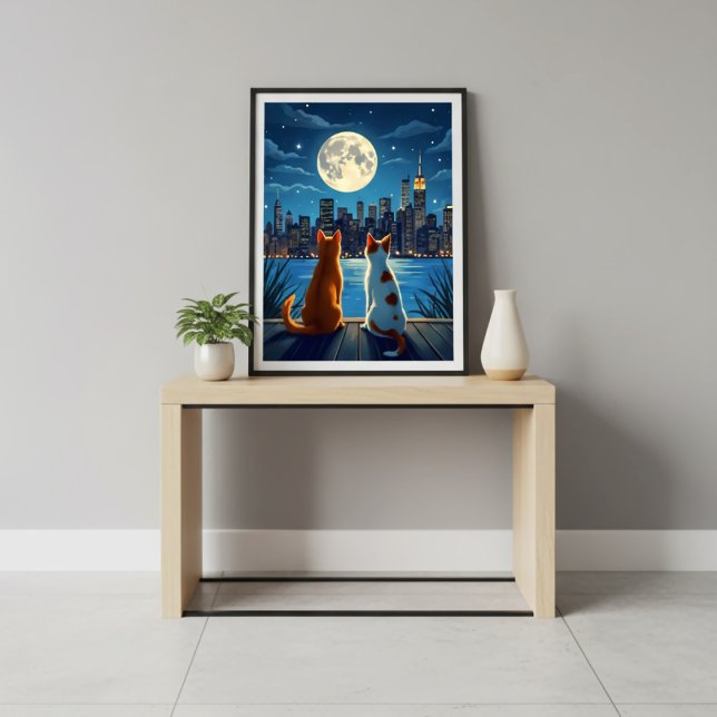Romantische Nachtstadtkulisse Poster (Von Creator hochgeladen)