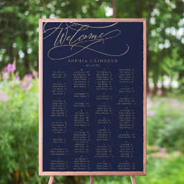 Romantische Navy Calligraphy Seekarte Poster