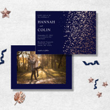 Romantische Navy Rose Gold Stardust Foil Foto