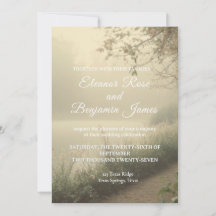 Romantische nebelhafte Seeufer-Vintage-Hochzeitsei