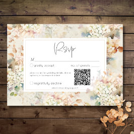 Romantische neutrale Vintage Hydrangeas Hochzeit Q RSVP Karte