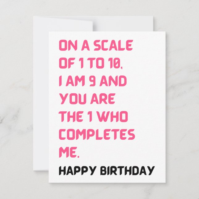Romantische Niedlich Happy Birthday Card für ihn u Feiertagskarte (Vorderseite)