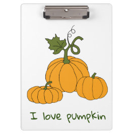 Romantische Niedliche Orangenkürbis Klemmbrett