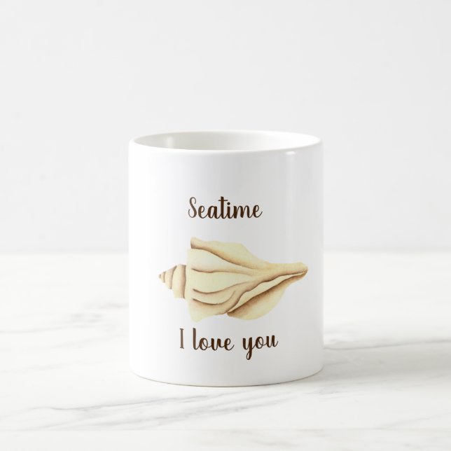 Romantische Niedliche Wasserfarbe Seatime Muschel  Kaffeetasse (Mittel)