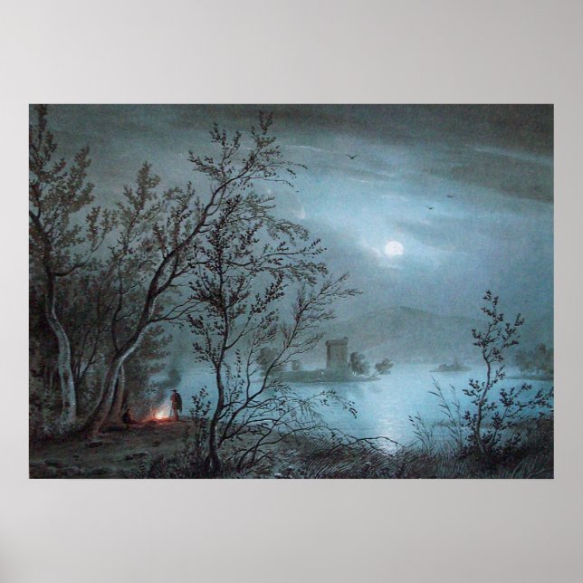 ROMANTISCHE NOKURNLANDSCHAFT IN BLAU POSTER (Vorne)