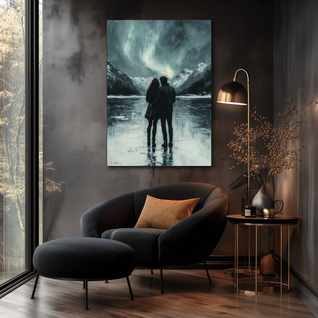 Romantische Nordlichter - Kohle Kunst Poster (Von Creator hochgeladen)