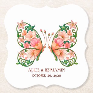 Romantische Ölgemälde-Blumen-Schmetterling Untersetzer