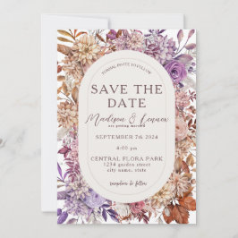 Romantische Orange Lavender Floral Save The Date