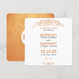 Romantische Orange & White Save the Date Card