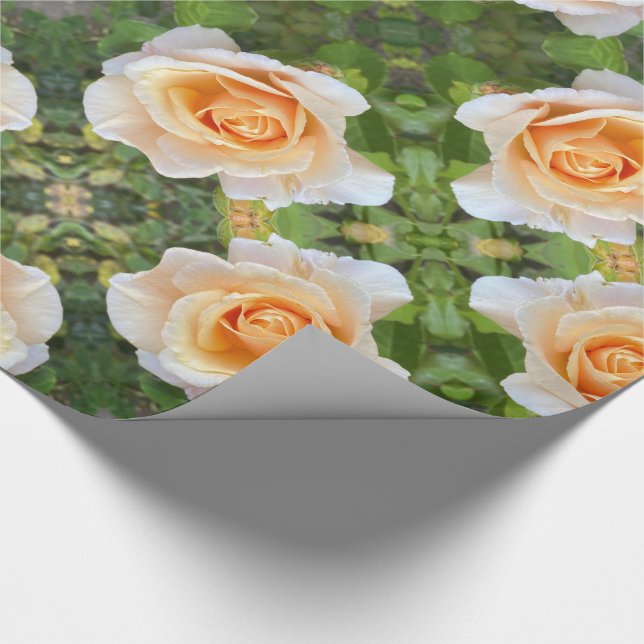 Romantische Orangefarbene Rose Rose Blume Geschenkpapier (Ecke)
