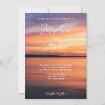 Romantische Orangensonne über dem See Serene Weddi