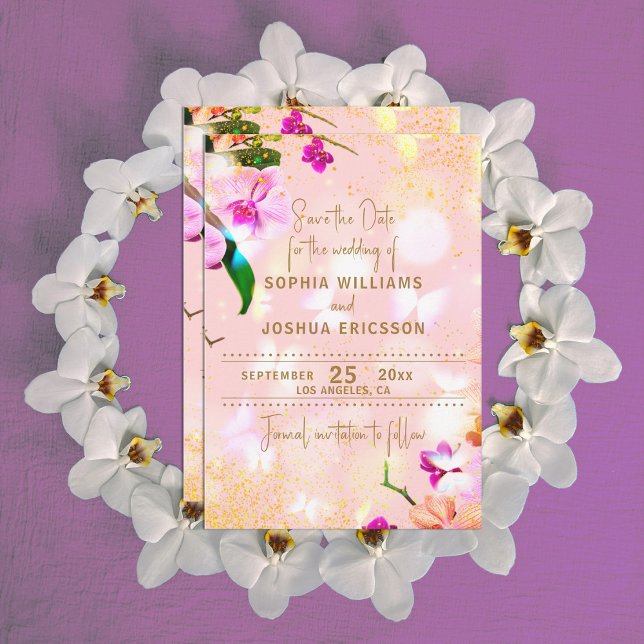 Romantische Orchid Bouquet Elegante Hochzeit Save The Date (Von Creator hochgeladen)