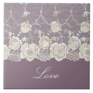 Romantische Orchidee Lila Blumen Liebe Fliese
