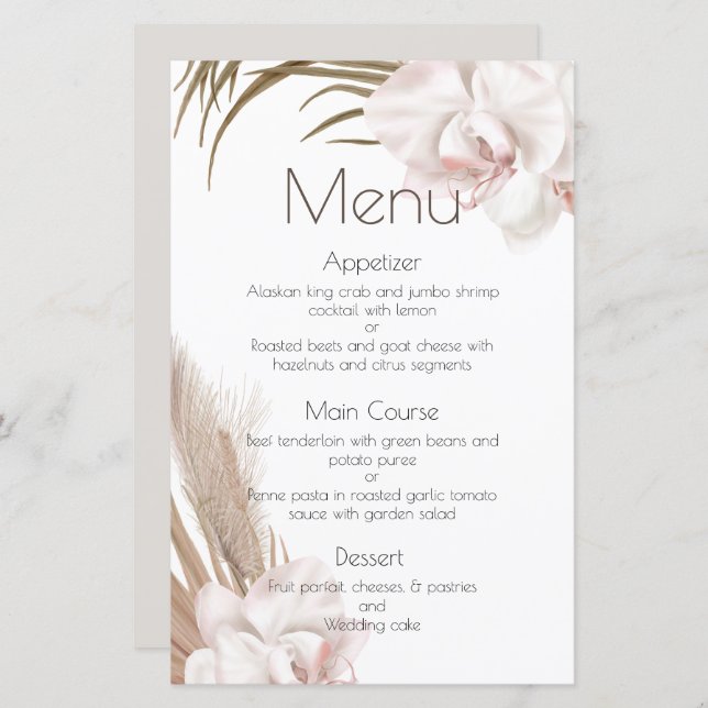 Romantische Orchideen und Pampas-Gras (Vorne/Hinten)