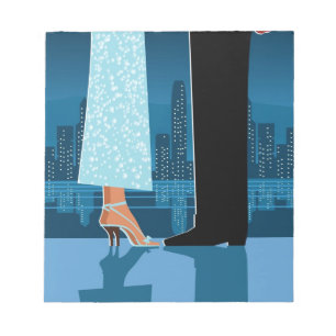 Romantische Paare in der Stadt Notizblock