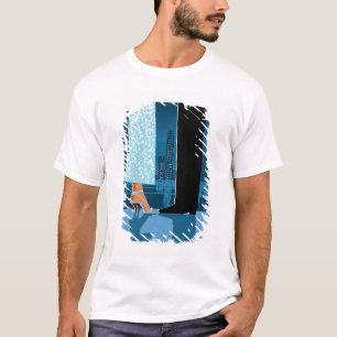 Romantische Paare in der Stadt T-Shirt