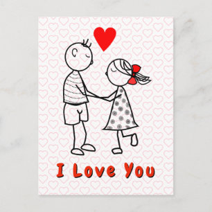 Romantische Paarkarte Ich liebe dich Postkarte
