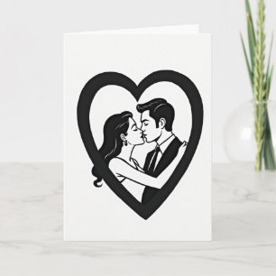 Romantische Paarkarte mit Küssender Liebe Karte