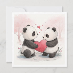 Romantische Panda-Karte Dankeskarte