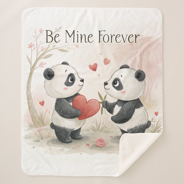 Romantische Panda-Karte Sherpadecke (Vorderseite)