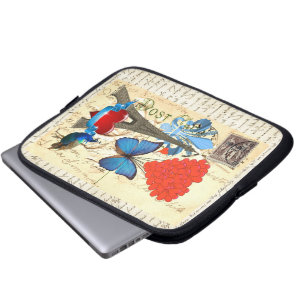 Romantische Pariser Collage Laptopschutzhülle