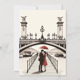 Romantische Pariser Liebe Card - Feiern Sie Ihre L Feiertagskarte