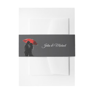 Romantische Pariser Liebe Silhouette Einladungsbanderole