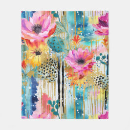 Romantische Pastel Cacti Bloom Fleecedecke