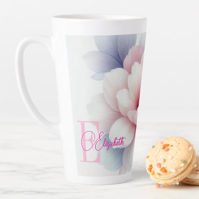 Romantische Pastel Pink Personalisierte Latte Tass Milchtasse (Beispiel)