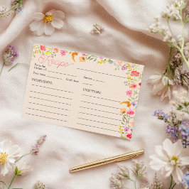 Romantische Pastel-Wildblume Bloom Brautrezept Einladung
