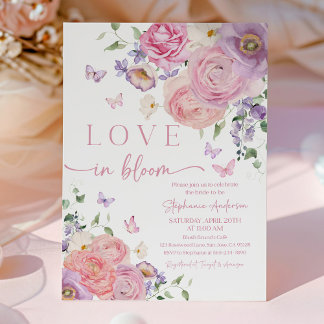 Romantische Pastell-Blumen-Hochzeitsduscheinladung Einladung
