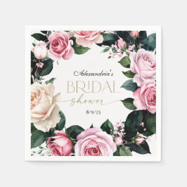 Romantische Pastell-Rose Brautparty Serviette