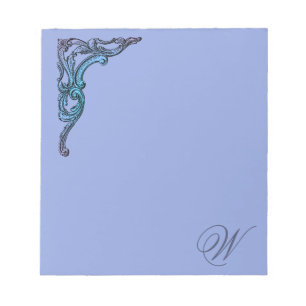 Romantische Pastell-Steampunk-Goth-Monogramm Notizblock
