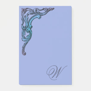 Romantische Pastell-Steampunk-Goth-Monogramm Post-it Klebezettel