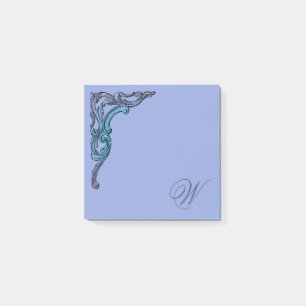 Romantische Pastell-Steampunk-Goth-Monogramm Post-it Klebezettel