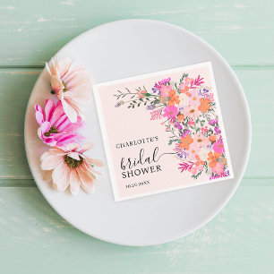 Romantische Pastell-Wilde Blume Frühjahr Brautpart Serviette